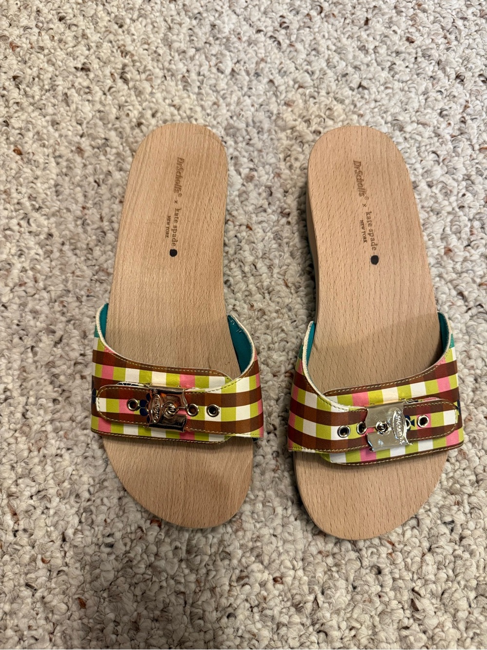 DR SCHOLLS X KATE SPADE BELLA PLAID SLIDES - Picture 4 of 8